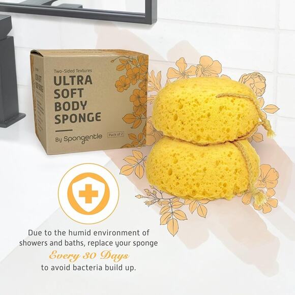 Spongentle Deep Cleansing Body Loofah Sponge, for Bath and Shower (Pack of 2) - Picture 9 of 10
